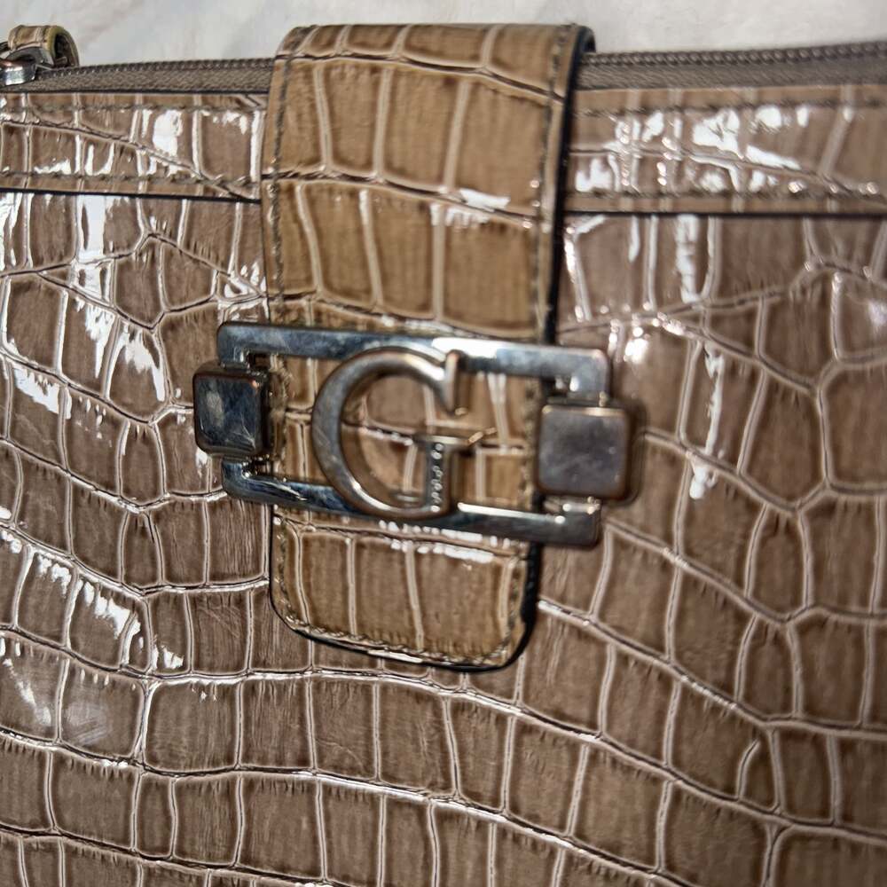 GUESS Grey Snakeskin Print Small Crossbody Purse Bag